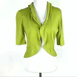 Lennie for Nina Leonard Womens sweater size S green chartreuse shrug